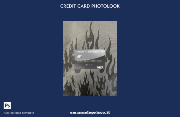 modello frontale photolook della carta visto Albania Intesa Sanpaolo Bank stile 